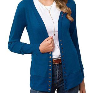 NWT Cowear  Snap-front, V Neck Cardigan 2xl